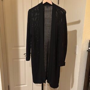 Ann Taylor Black Open-Knit Cardigan